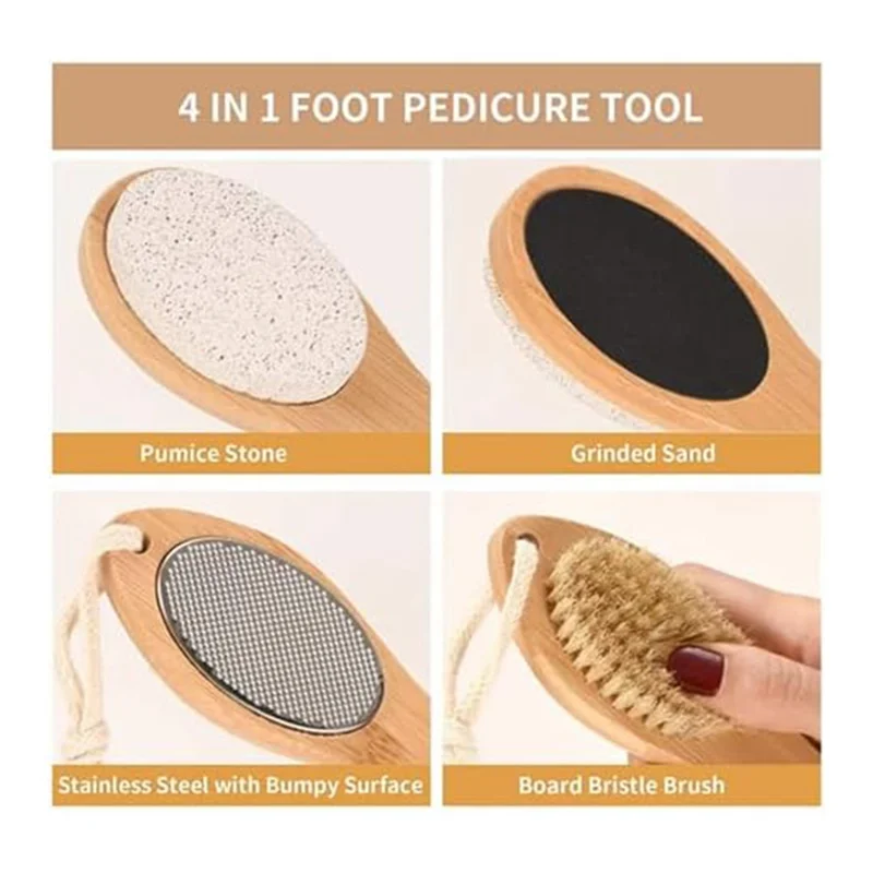 Bamboo Foot Scrub & Pumice Stone