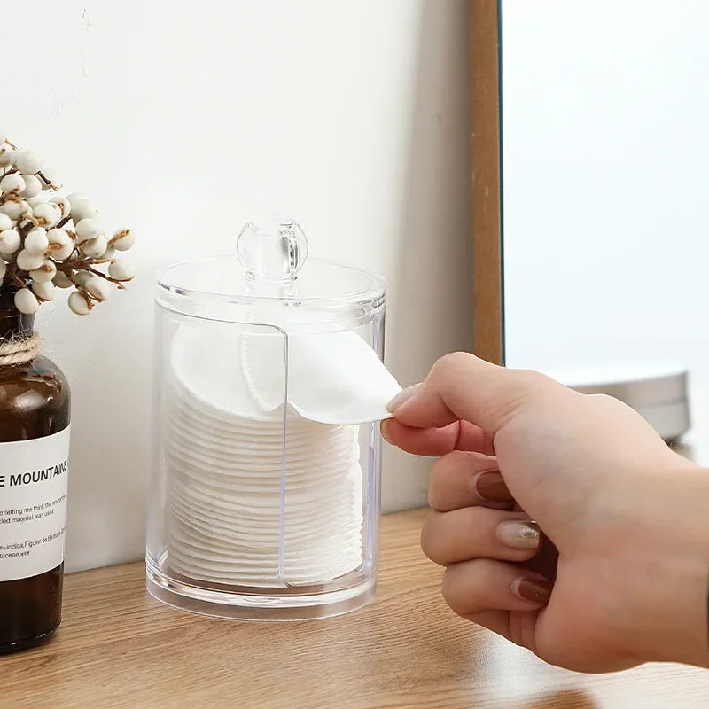 Acrylic Makeup Organizer with Bamboo Lid
