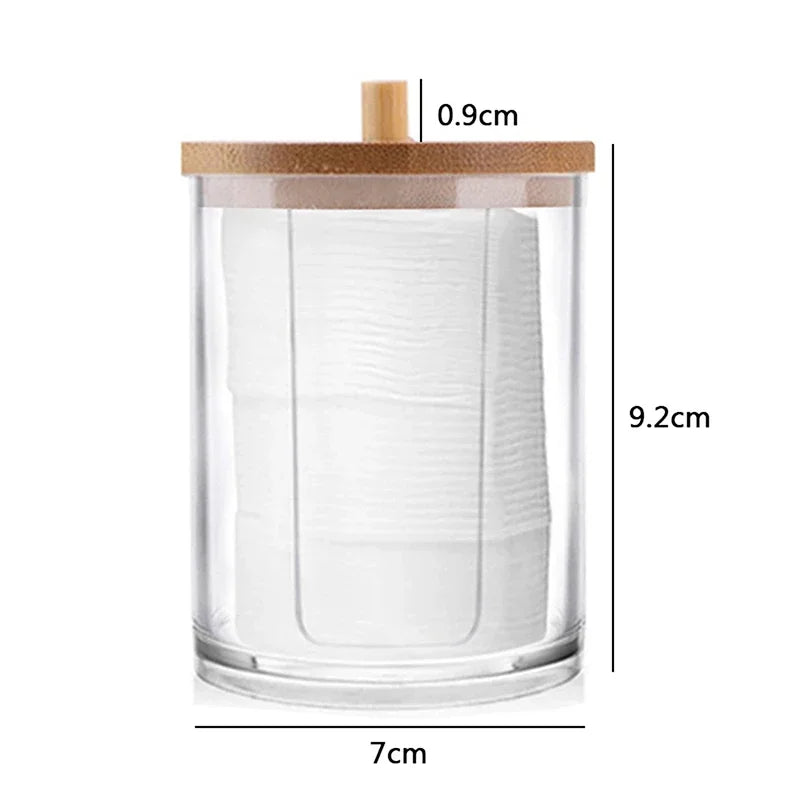 Acrylic Makeup Organizer with Bamboo Lid