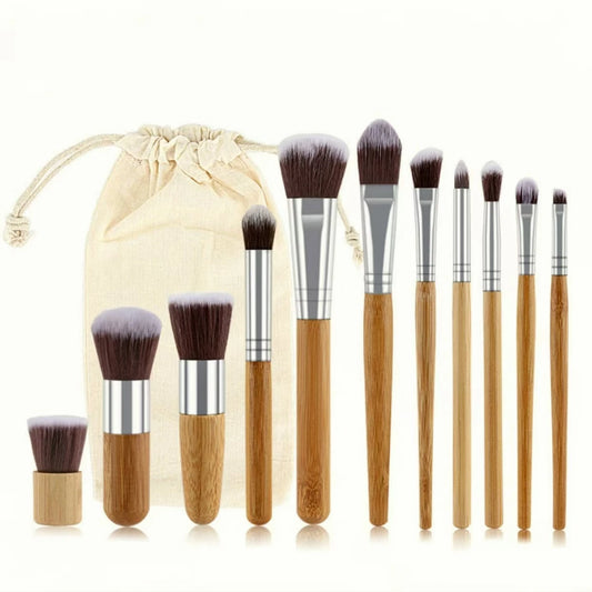 11pcs Bamboo Makeup Brush Set