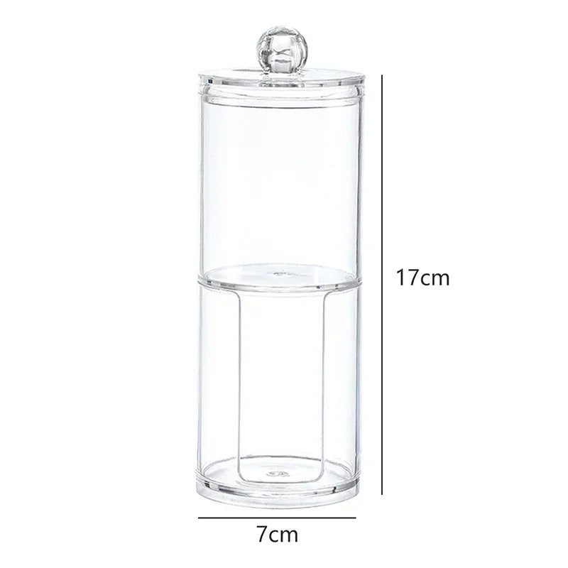 Acrylic Makeup Organizer with Bamboo Lid