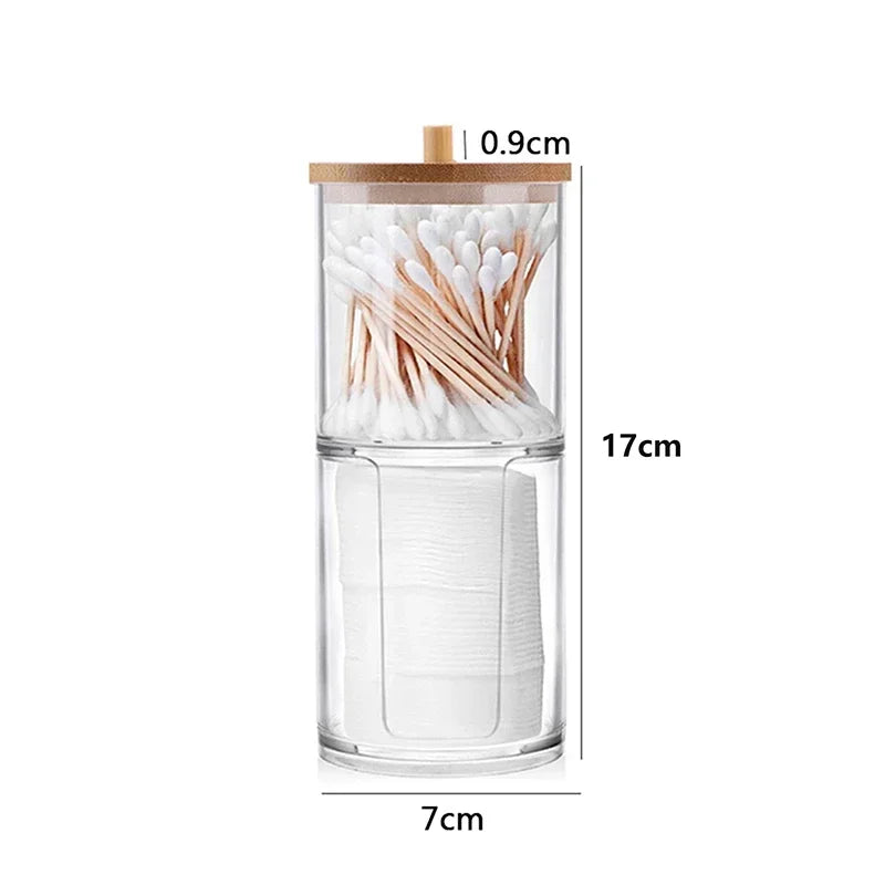 Acrylic Makeup Organizer with Bamboo Lid