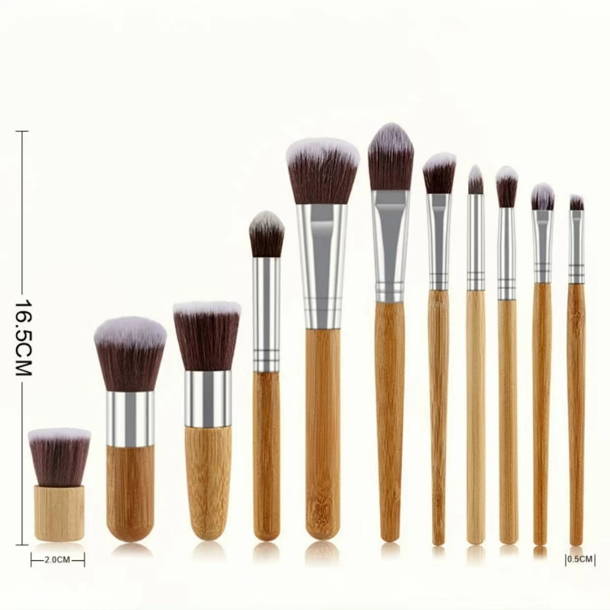 11pcs Bamboo Makeup Brush Set