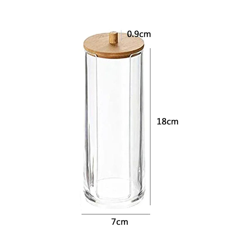 Acrylic Makeup Organizer with Bamboo Lid